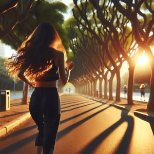 긴머리 여성이 운동하기 좋은 복장으로  공원에서 조깅을 하고 있는 이미지입니다.
건강한 삶을 통해 나 자신을 알아가는 공간 신니스.